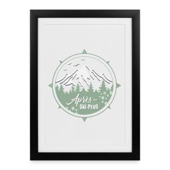 Ski Kompas - Framed poster (27 × 37 cm) - black - Front