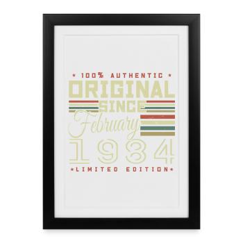 Awesome since February 1984 - Framed poster (27 × 37 cm) - black - Front