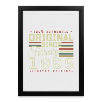 Awesome since February 1995 - Framed poster (27 × 37 cm) - black - Front