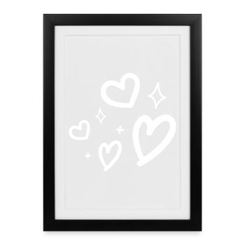 heart - Affiche encadrée (27 × 37 cm) - noir - Devant