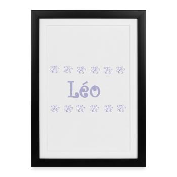 Léo Orné Floral - Affiche encadrée (27 × 37 cm) - noir - Devant