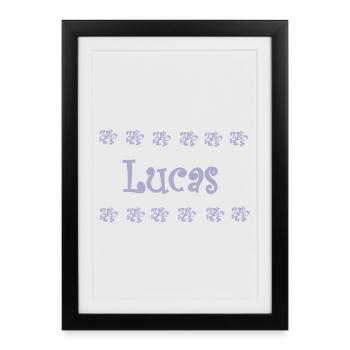 Lucas Florale Pastel - Affiche encadrée (27 × 37 cm) - noir - Devant