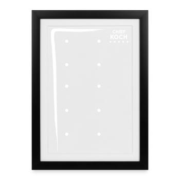 Kochjacke chefkoch hobbykoch köchin 5sterne kochen - Gerahmtes Poster (27 × 37 cm) - Schwarz - Vorne