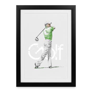 golf - Affiche encadrée (27 × 37 cm) - noir - Devant