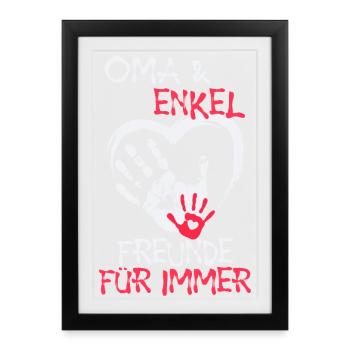 Lieblingsoma Oma Großmutter Statement Ruhestan - Gerahmtes Poster (27 × 37 cm) - Schwarz - Vorne