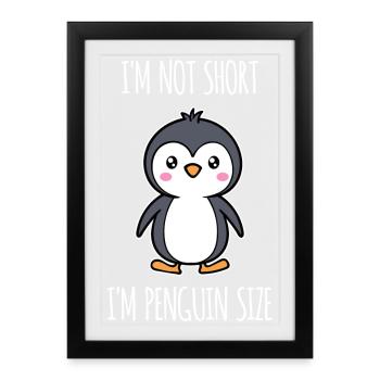 Sweet Penguin Seabird Statement Animal Antarctique - Affiche encadrée (27 × 37 cm) - noir - Devant