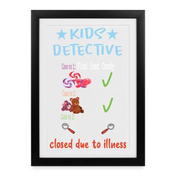 Détective pour enfants - Affiche encadrée (27 × 37 cm) - noir - Devant