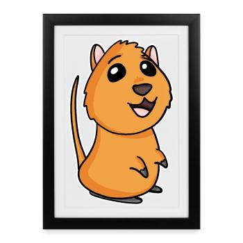 Quokka - Affiche encadrée (27 × 37 cm) - noir - Devant