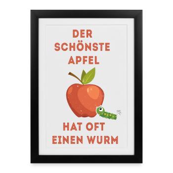 La plus belle pomme a souvent un ver - Affiche encadrée (27 × 37 cm) - noir - Devant