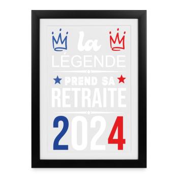 La Légende Prend Sa Retraite 2024 - Affiche encadrée (27 × 37 cm) - noir - Devant