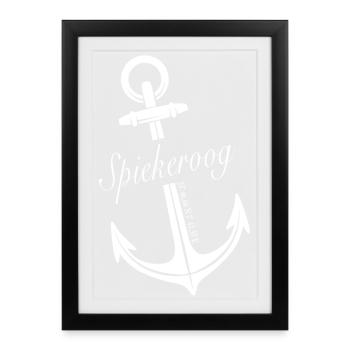 Spiekeroog - Gerahmtes Poster (27 × 37 cm) - Schwarz - Vorne