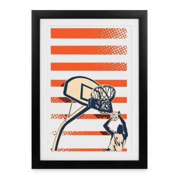 Basketball basketball players - Framed poster (27 × 37 cm) - black - Front
