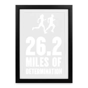 Marathon - 26,2 miles de détermination - Affiche encadrée (27 × 37 cm) - noir - Devant