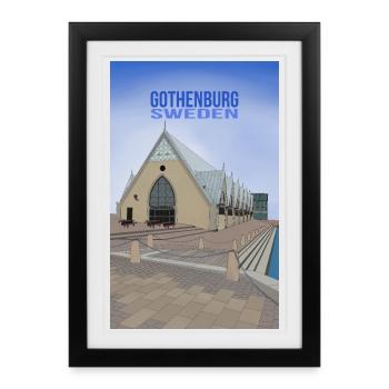 Göteborg Suède - Affiche encadrée (27 × 37 cm) - noir - Devant