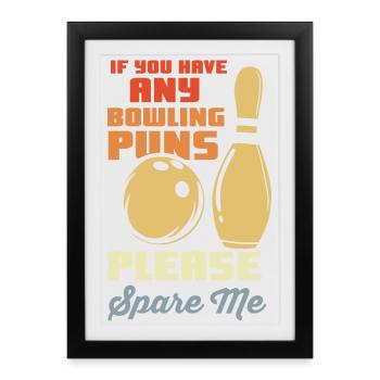 Blague de bowler - Affiche encadrée (27 × 37 cm) - noir - Devant