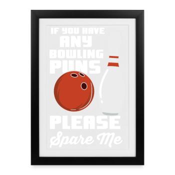 Drôle de dicton de bowler - Affiche encadrée (27 × 37 cm) - noir - Devant