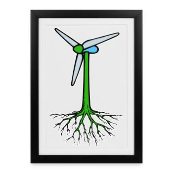 Terre Arbre Protection de l’environnement Réchauffement climatique Environnement Nature - Affiche encadrée (27 × 37 cm) - noir - Devant