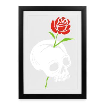 The skull and the rose - Framed poster (27 × 37 cm) - black - Front