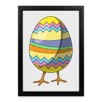 Chick Easter Easter Egg - Framed poster (27 × 37 cm) - black - Front