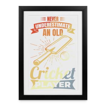 Grand-père de cricket - Affiche encadrée (27 × 37 cm) - noir - Devant