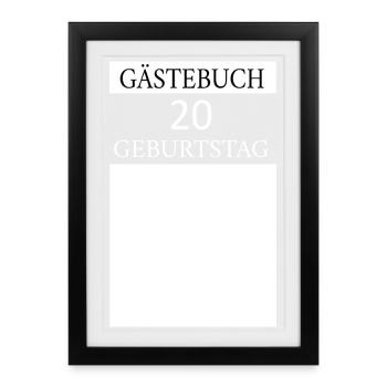Livre d’or 20e anniversaire T-shirt Signature - Affiche encadrée (27 × 37 cm) - noir - Devant