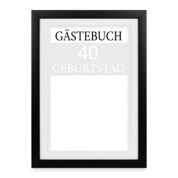 Livre d’or 40e anniversaire T-shirt Signature - Affiche encadrée (27 × 37 cm) - noir - Devant