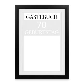 Livre d’or 70e anniversaire T-shirt Signature - Affiche encadrée (27 × 37 cm) - noir - Devant