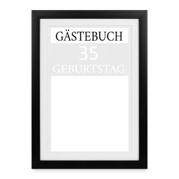 Livre d’or 35e anniversaire T-shirt Signature - Affiche encadrée (27 × 37 cm) - noir - Devant