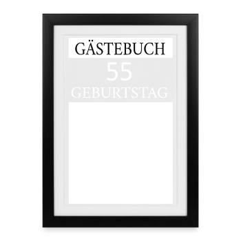 Livre d’or 55e anniversaire T-shirt Signature - Affiche encadrée (27 × 37 cm) - noir - Devant