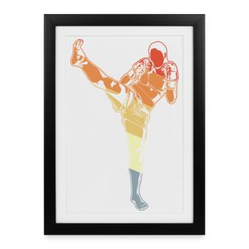 Vintage Kickboxing Girl - Framed poster (27 × 37 cm) - black - Front
