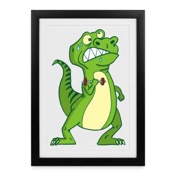 La force du tyrannosaure - Affiche encadrée (27 × 37 cm) - noir - Devant