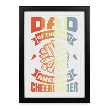 Père de la pom-pom girl la plus fantastique - Affiche encadrée (27 × 37 cm) - noir - Devant