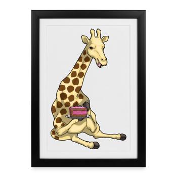 Giraffe Cake - Framed poster (27 × 37 cm) - black - Front