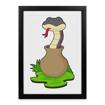 Vase Serpent - Affiche encadrée (27 × 37 cm) - noir - Devant