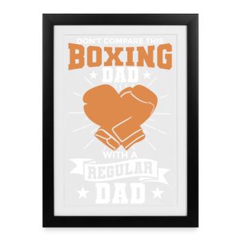 Never underestimate a boxer father - Framed poster (27 × 37 cm) - black - Front