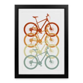 Vélo rétro vintage : une célébration du cyclisme - Affiche encadrée (27 × 37 cm) - noir - Devant