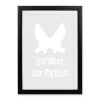 Beware of pirates - Framed poster (27 × 37 cm) - black - Front