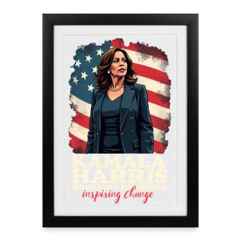 Kamala Harris Breaking Barriers Inspiring Change - Framed poster (27 × 37 cm) - black - Front