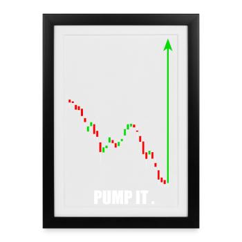 pump it, crypto, stocks, gym, fitness, trading - Framed poster (27 × 37 cm) - black - Front