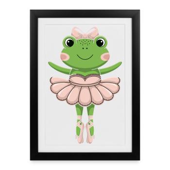 Ballet Frog in Pink Tutu - Framed poster (27 × 37 cm) - black - Front