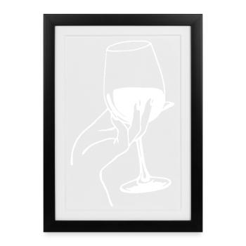 White wine lover - Framed poster (27 × 37 cm) - black - Front