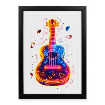 90s Ukulele - Framed poster (27 × 37 cm) - black - Front