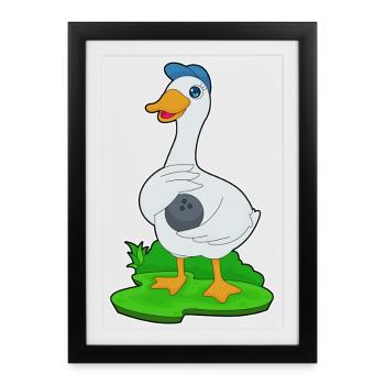 Canard Bowling Boule de bowling - Affiche encadrée (27 × 37 cm) - noir - Devant