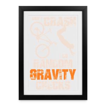 Random Gravity Checks BMX Tee - Framed poster (27 × 37 cm) - black - Front
