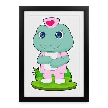 Frog Nurse - Framed poster (27 × 37 cm) - black - Front