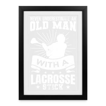 Lacrosse Player Grandpa - Framed poster (27 × 37 cm) - black - Front