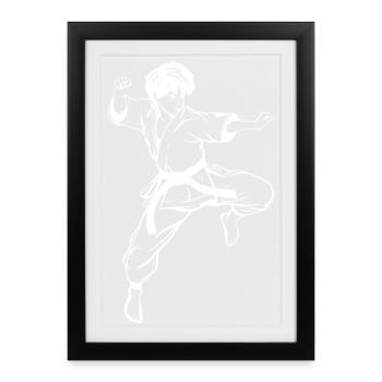 Karate Boy Sketch - Framed poster (27 × 37 cm) - black - Front
