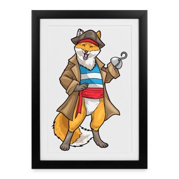 Fox Pirate Hook Hand - Framed poster (27 × 37 cm) - black - Front