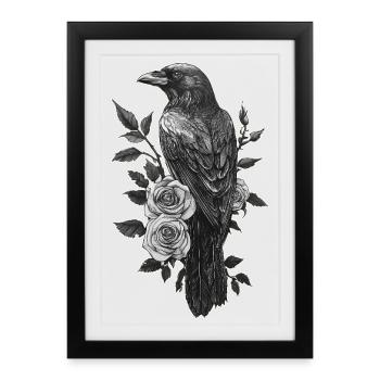 Raven - Framed poster (27 × 37 cm) - black - Front