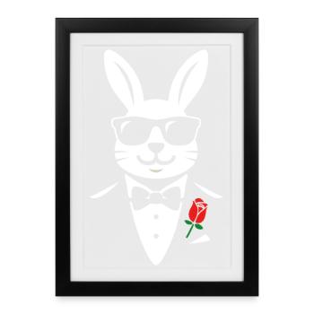 Lapin Gentlehop - Affiche encadrée (27 × 37 cm) - noir - Devant
